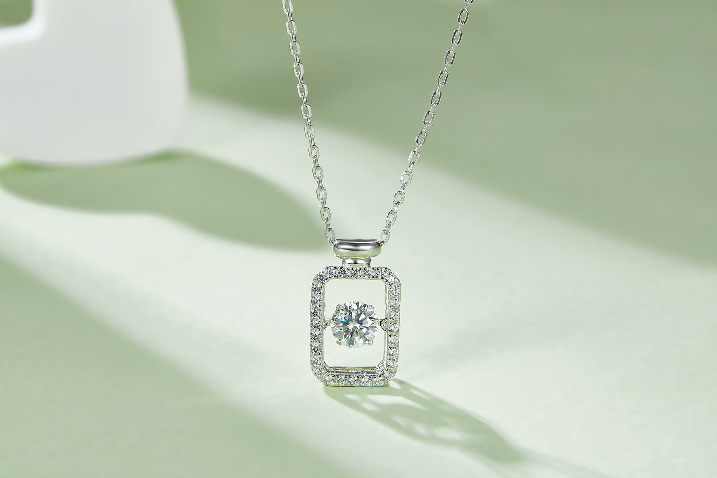 Luxury Silver Necklace Set With Top-quality Moissanite D Color VVS ,S925 Silver Electroplated With Platinum
