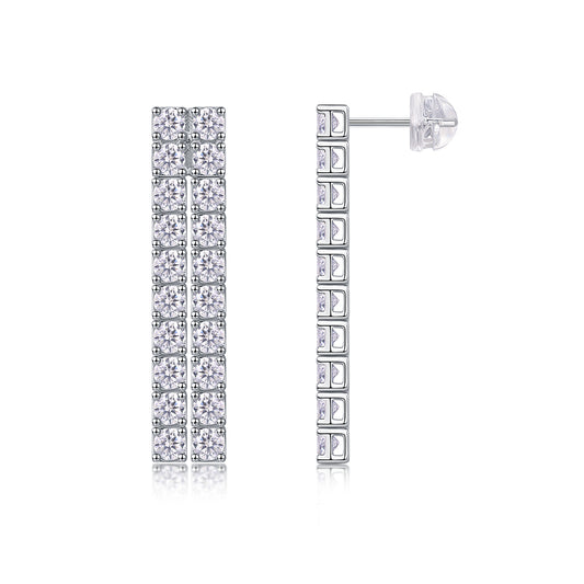 Top-quality Moissanite Luxury Silver Stud Earrings S925 Silver Plated Platinum