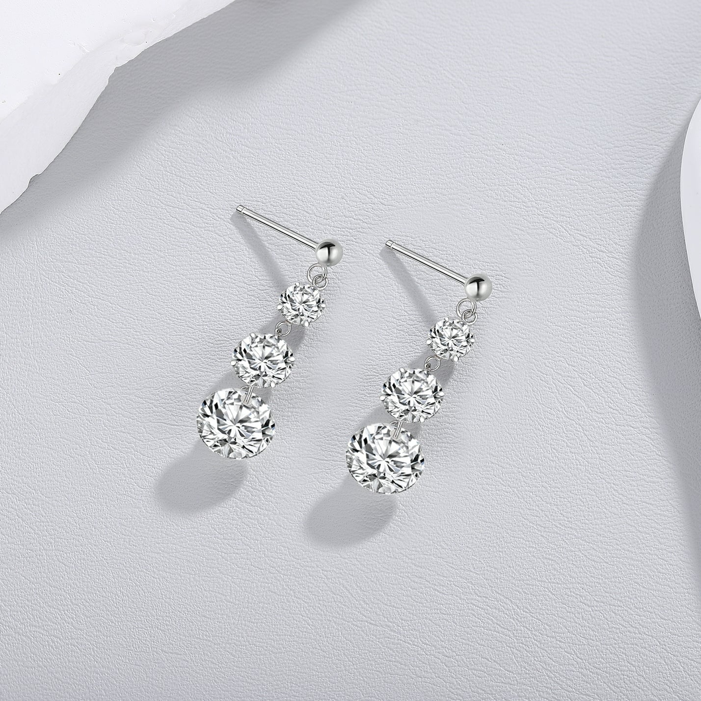 Luxury D Color VVS1 Moissanite Dangle Earrings in S925 Sterling Silver | Platinum Plated Drop Jewelry
