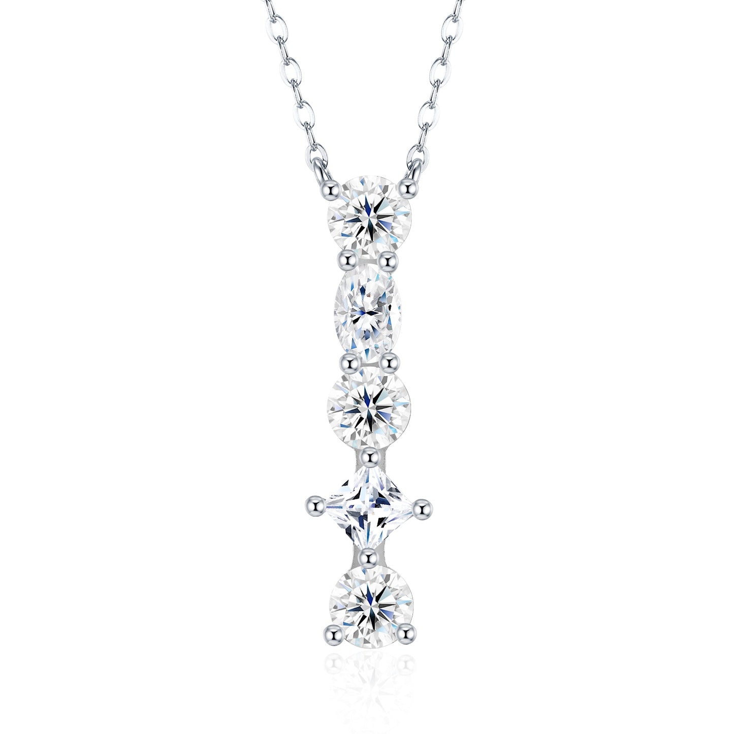 26-Letter - I- Luxury Silver Necklace Featuring Top-quality Moissanite D Color VVS,  Made Of S925 Silver Electroplated With Platinum.
