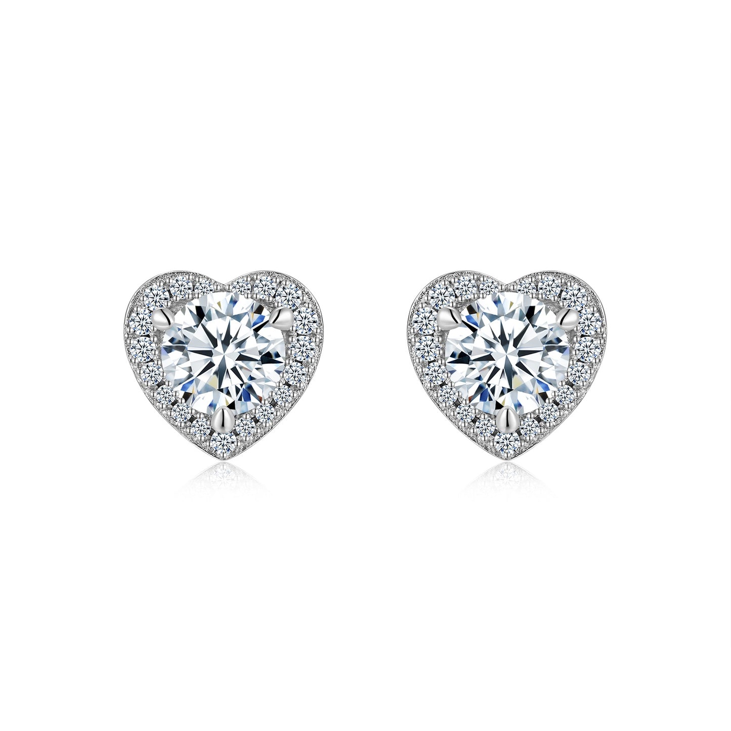 Luxury Silver Earrings Set Featuring A 1-carat Top-quality Morganite, Made Of S925 Silver Electroplated With Platinum.
