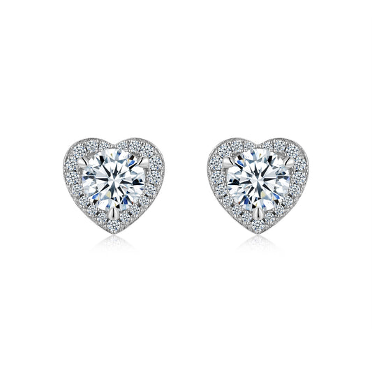 Luxury Silver Earrings Set Featuring A 1-carat Top-quality Morganite, Made Of S925 Silver Electroplated With Platinum.