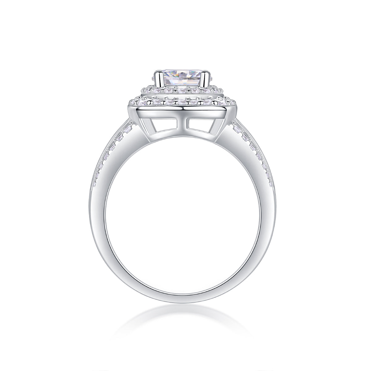 Starry Sky Crown - Luxury Silver Ring Set With Top-quality 1-carat Moissanite D Color VVS,  S925 Silver And Platinum-plated Diamond Ring