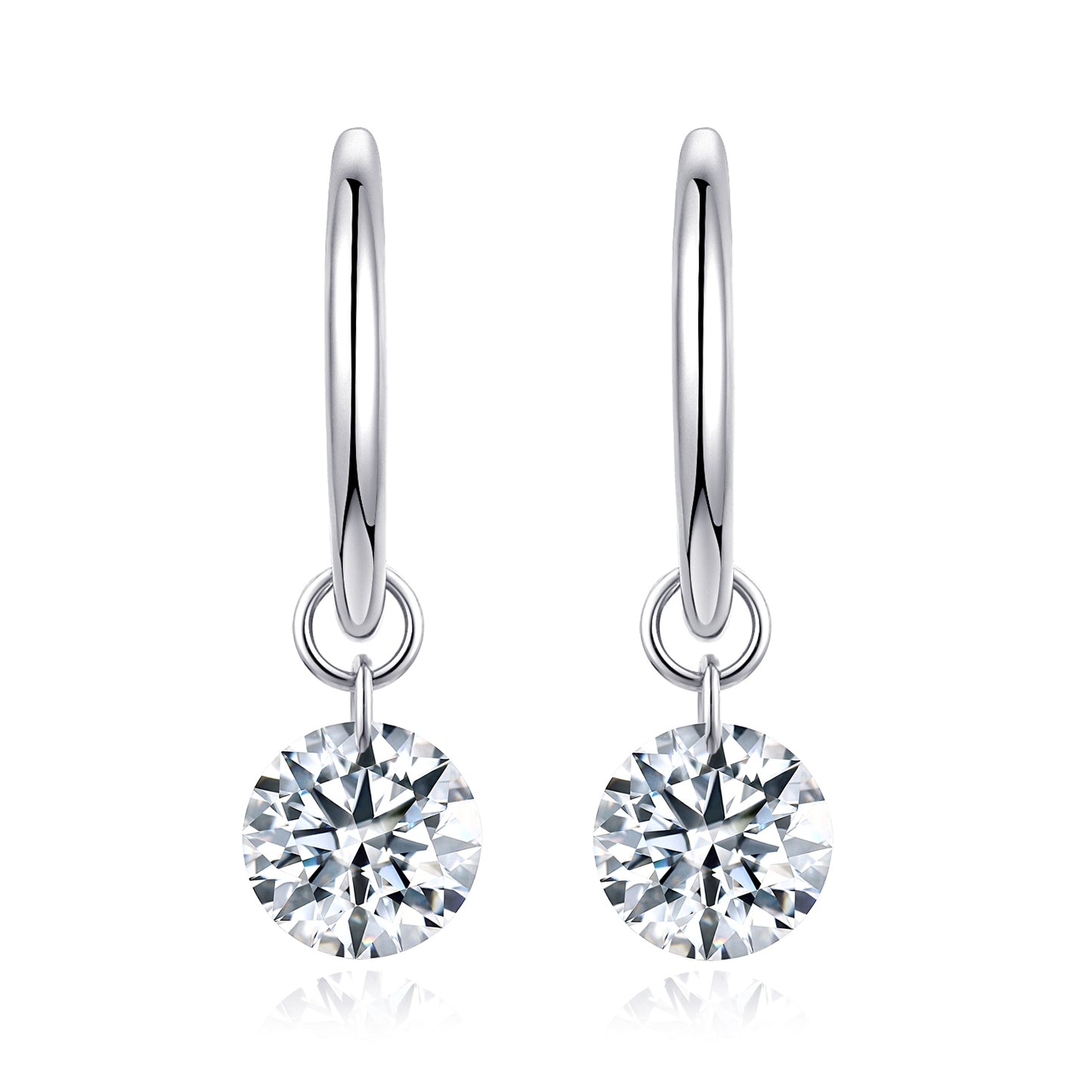 Top-quality Moissanite Luxury Silver Stud Earrings S925 Silver Plated Platinum