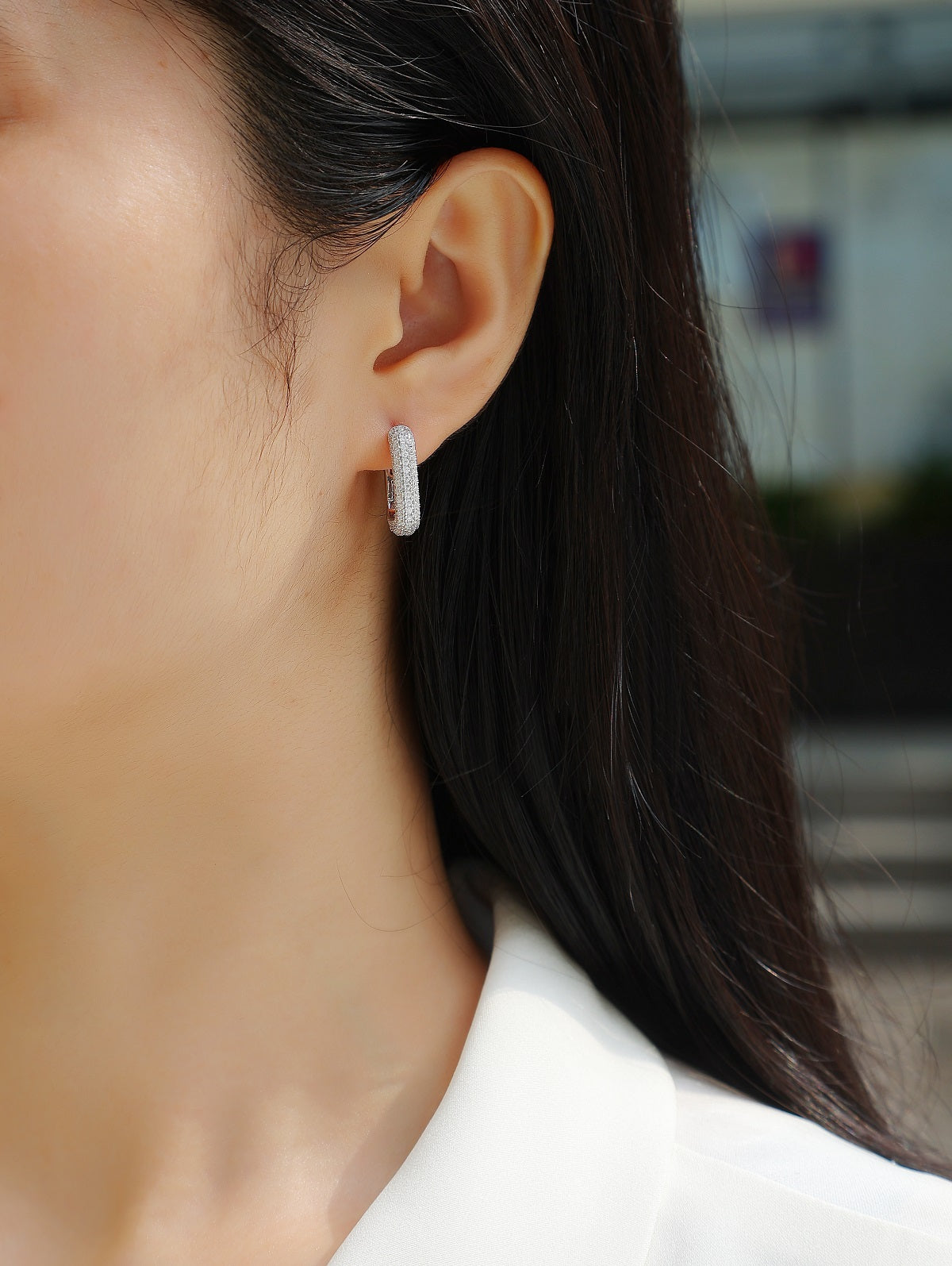 Top-quality Moissanite Luxury Silver Stud Earrings S925 Silver Plated Platinum