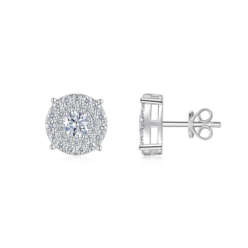 0.5-carat Luxury Stud Earrings Set With Top-quality Moissanite, S925 Silver-plated Platinum