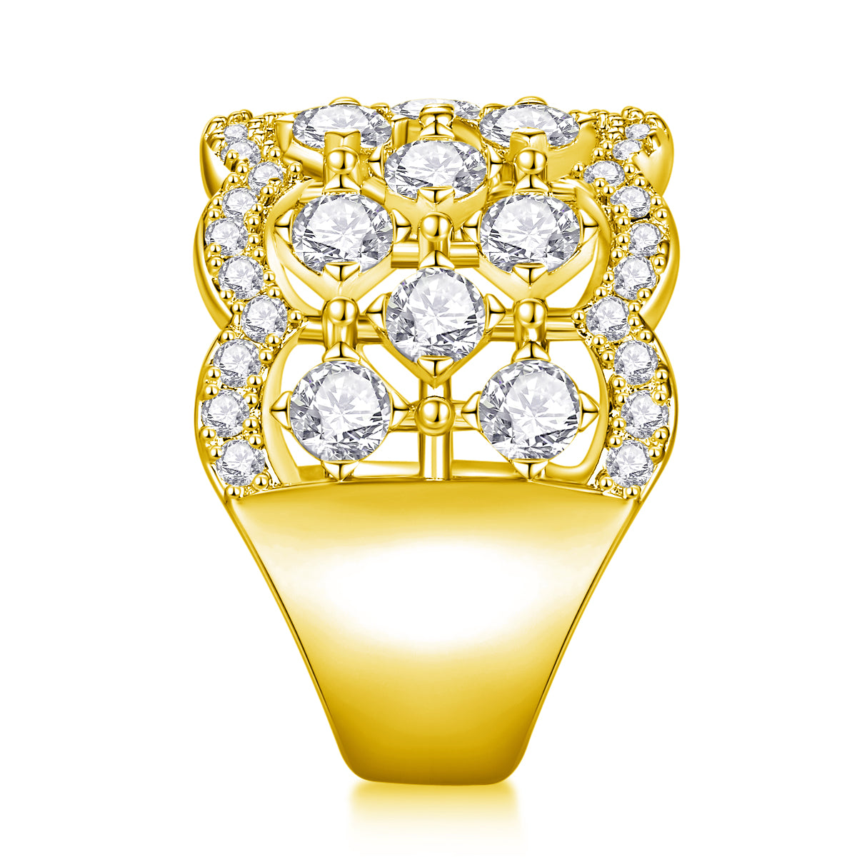 Lace Snowflake - Luxury Silver Ring Set With Top-quality Moissanite D Color VVS  , S925 Silver And Platinum-plated Diamond Ring