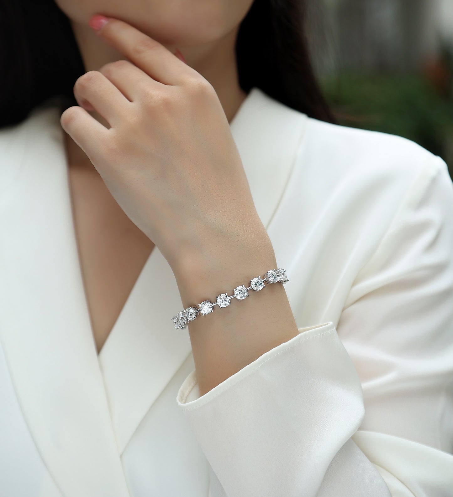 Luxury Moissanite Tennis Bracelet – Top-Quality D VVS1 Stones, S925 Sterling Silver, Platinum Plated