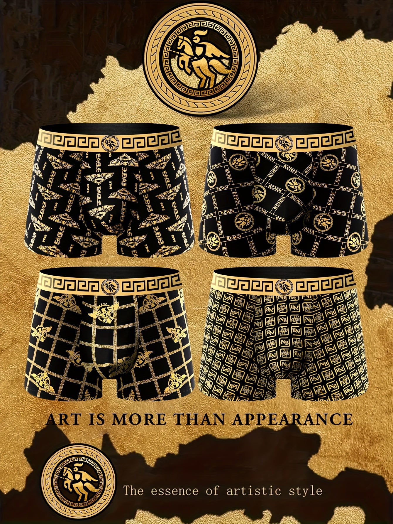 4-Pack Men’s Stylish Printed Boxer Shorts – Soft, Breathable Comfort for Sports & Casual Wear