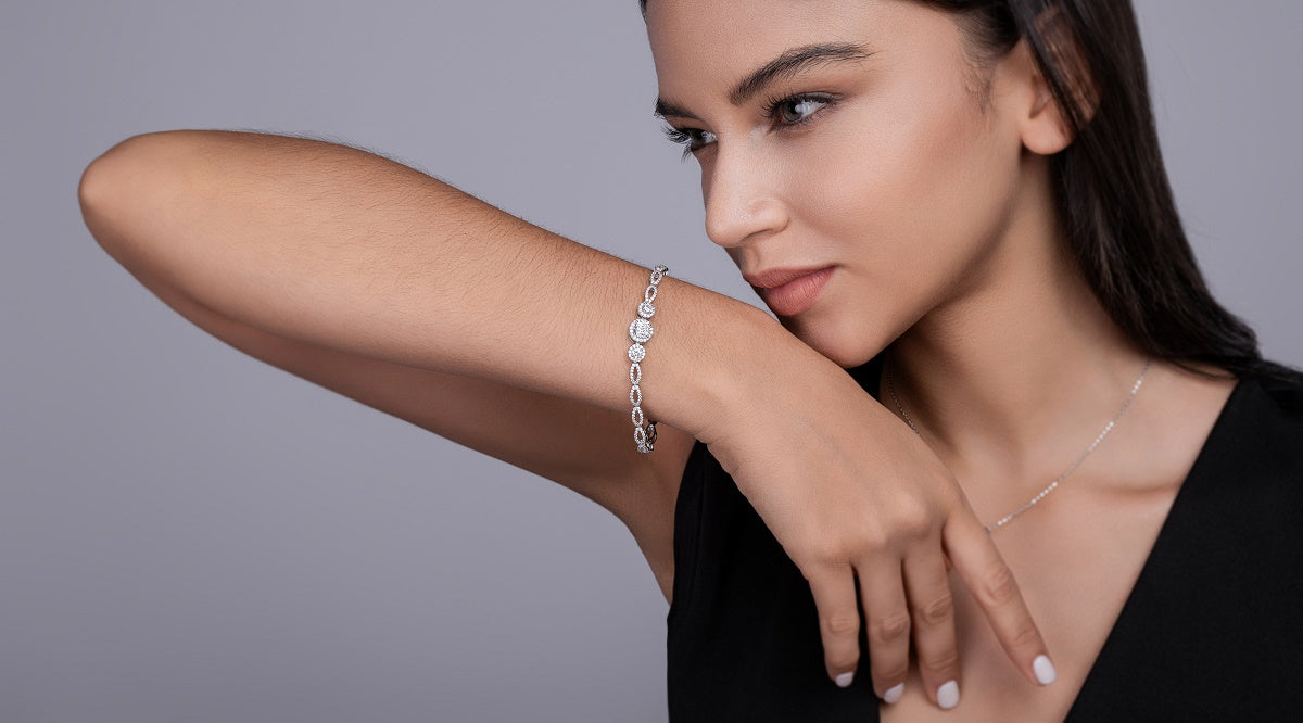 1-Carat Luxury S925 Silver Electroplated Platinum Set With Top-quality Moissanite D Color VVS1 Bracelet