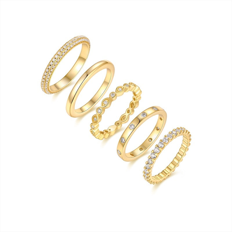 Morning Light Gold Ring - Luxury Silver Ring Set With Top-quality Moissanite D Color VVS,  S925 Silver And Gold-plated Diamond Ring