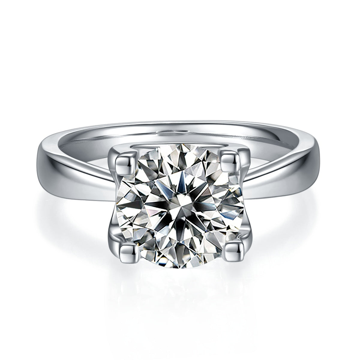 3-carat Luxury Silver Ring Set With Top-quality Moissanite D Color VVS, S925 Silver Plated With Platinum