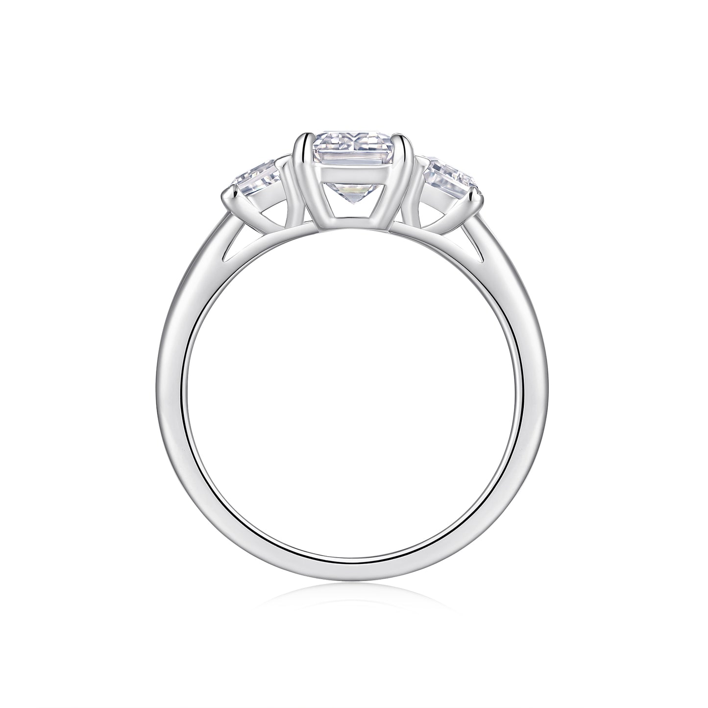 Luxury Silver Ring S925 Silver Electroplated With Platinum, Set With Top-quality Moissanite D Color VVS