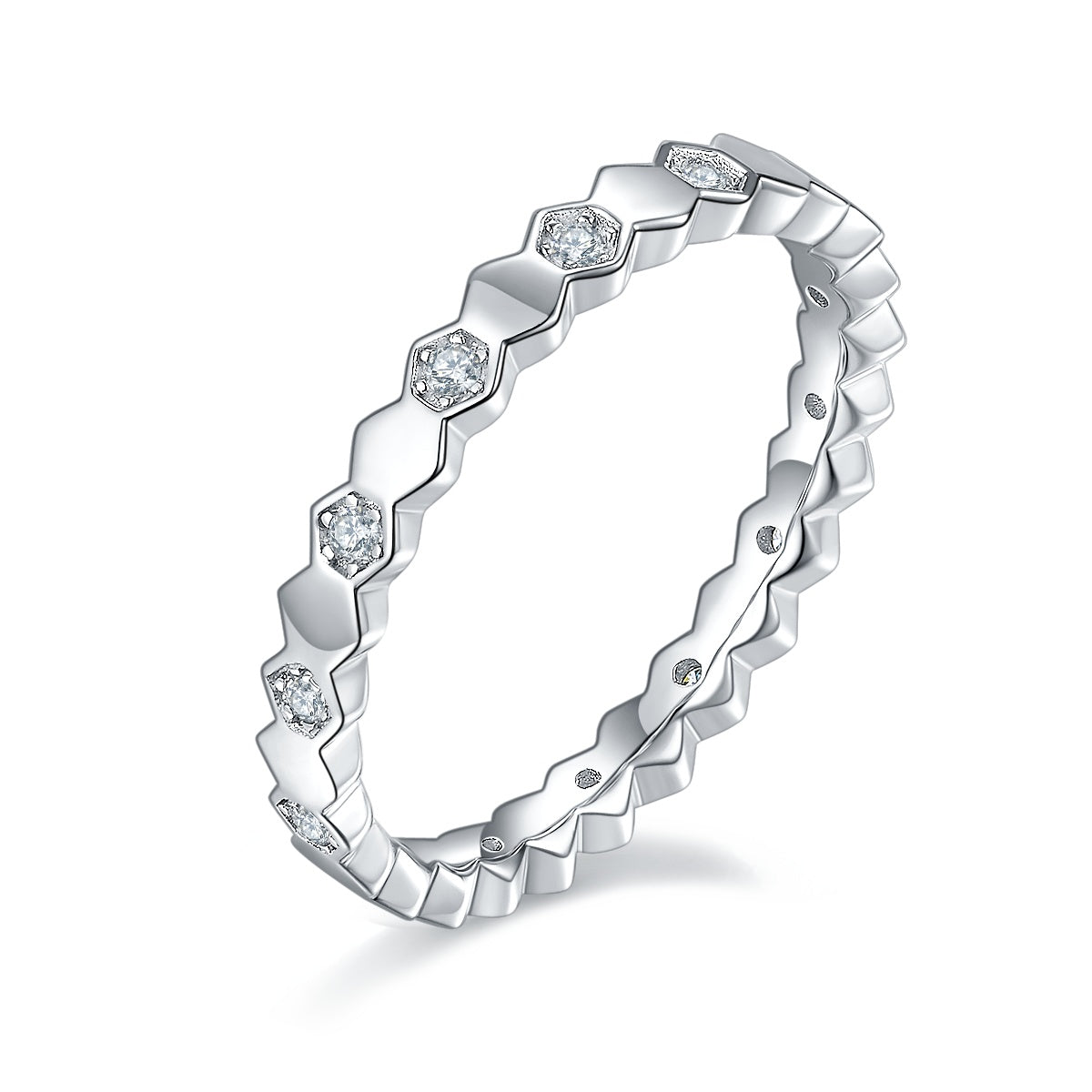 Bee Dance Of Light And Shadow - Luxury Ring Set With Top-quality Moissanite S925 Silver And Platinum-plated