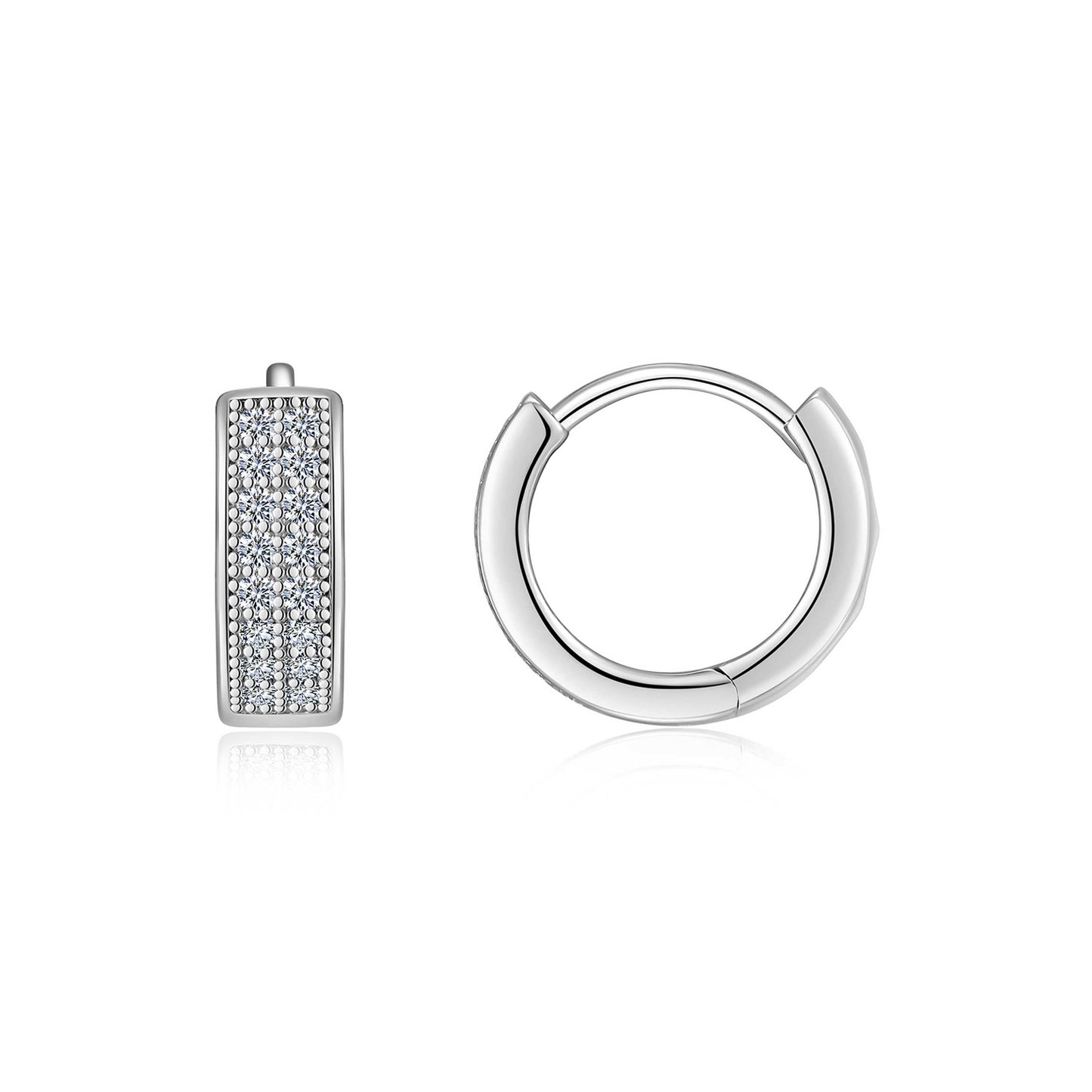 Luxury Silver Earrings Set Featuring Top-quality Moissanite Stones, Made Of S925 Silver Electroplated With Platinum.