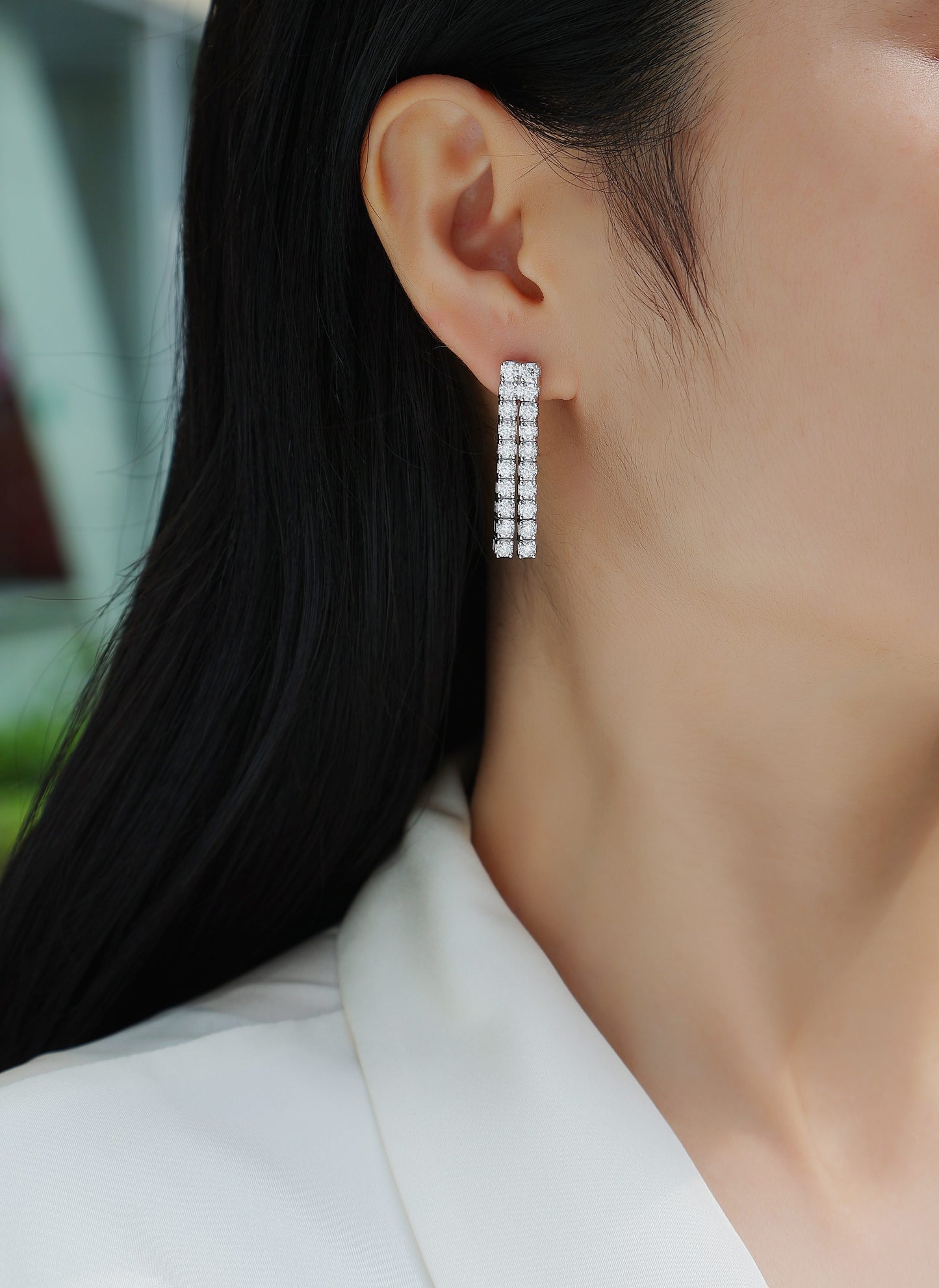 Top-quality Moissanite Luxury Silver Stud Earrings S925 Silver Plated Platinum