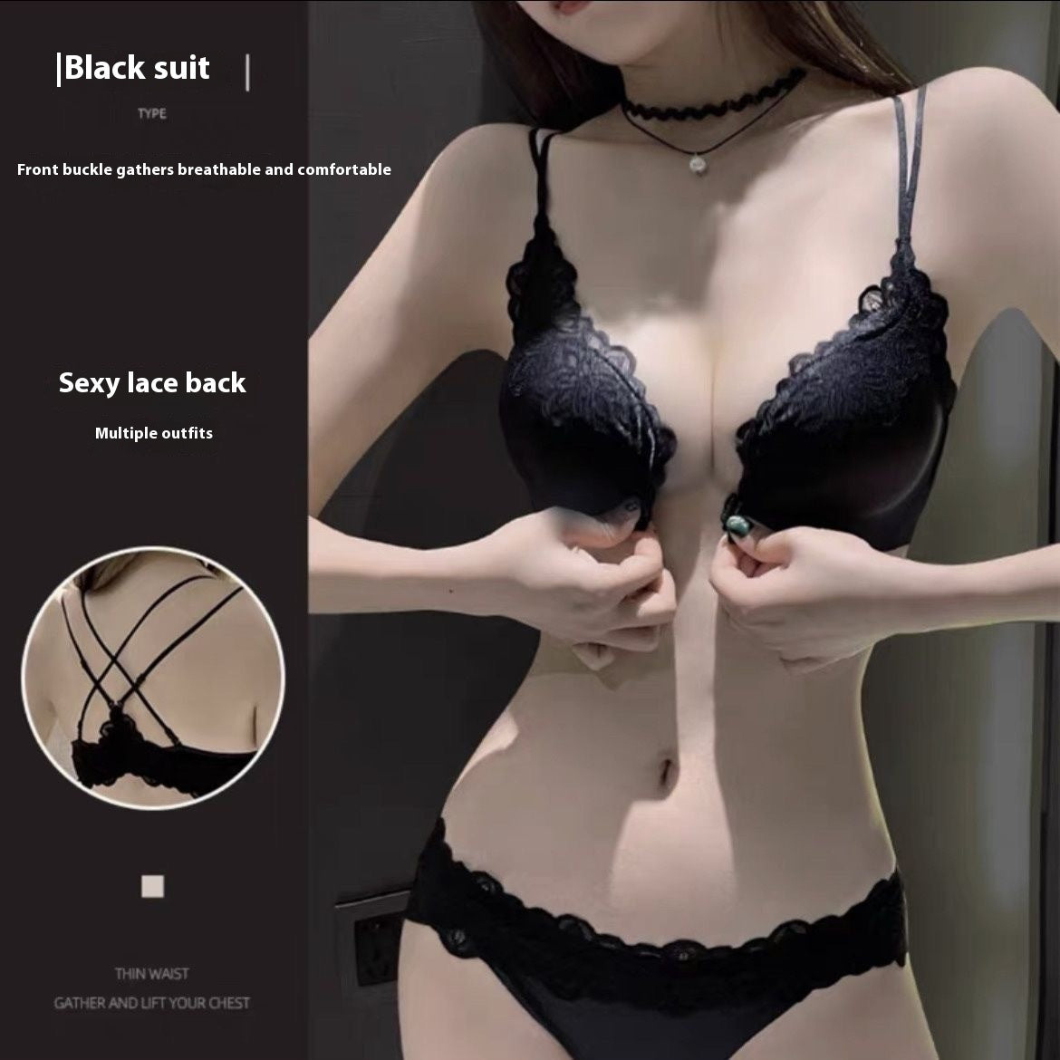 Sexy Seamless Lace Underwear Set for Women – Bra & Panties