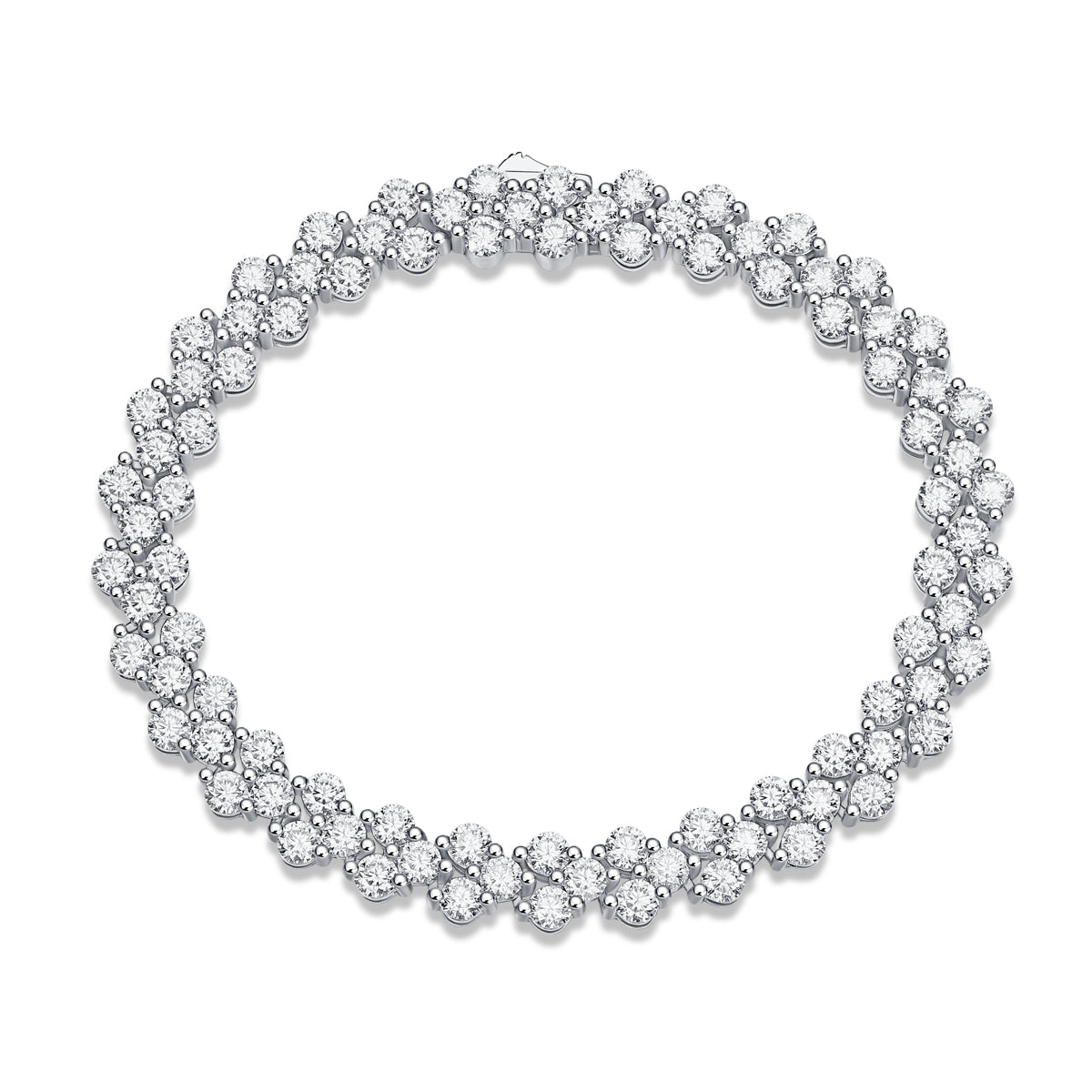 Canon - A Fashionable And Light Luxury Jewelry Silver Bracelet And Bracelet Set With Top-quality Moissanite, S925 Silver-plated Platinum