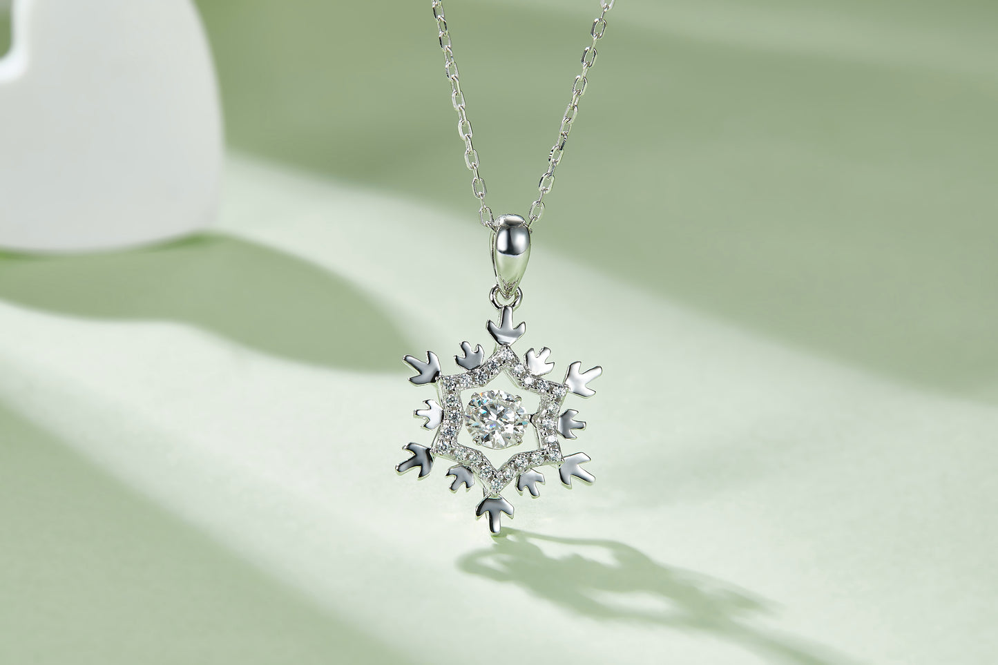 Luxury Moissanite Snowflake Necklace – S925 Sterling Silver, Platinum Electroplated – Top-Quality D Color VVS1 Certified Dancing Stone Pendant