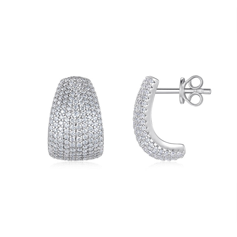 Top-quality Moissanite Luxury Silver Stud Earrings S925 Silver Plated Platinum