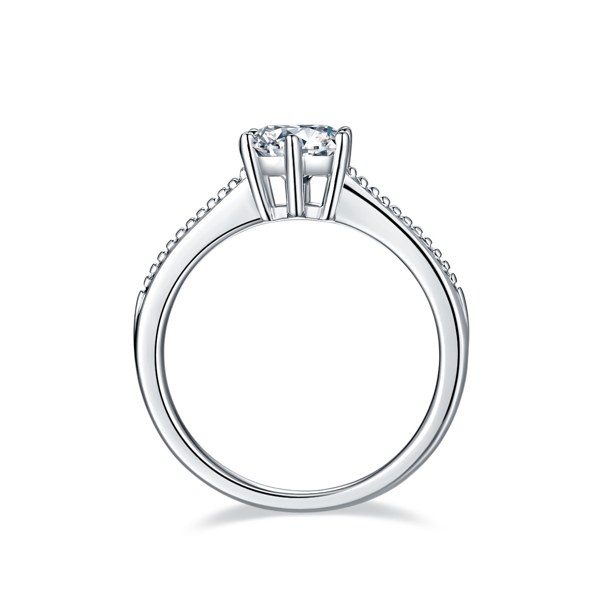 1-carat Luxury Silver Ring Set With Top-quality Moissanite D Color VVS , S925 Silver Plated Platinum