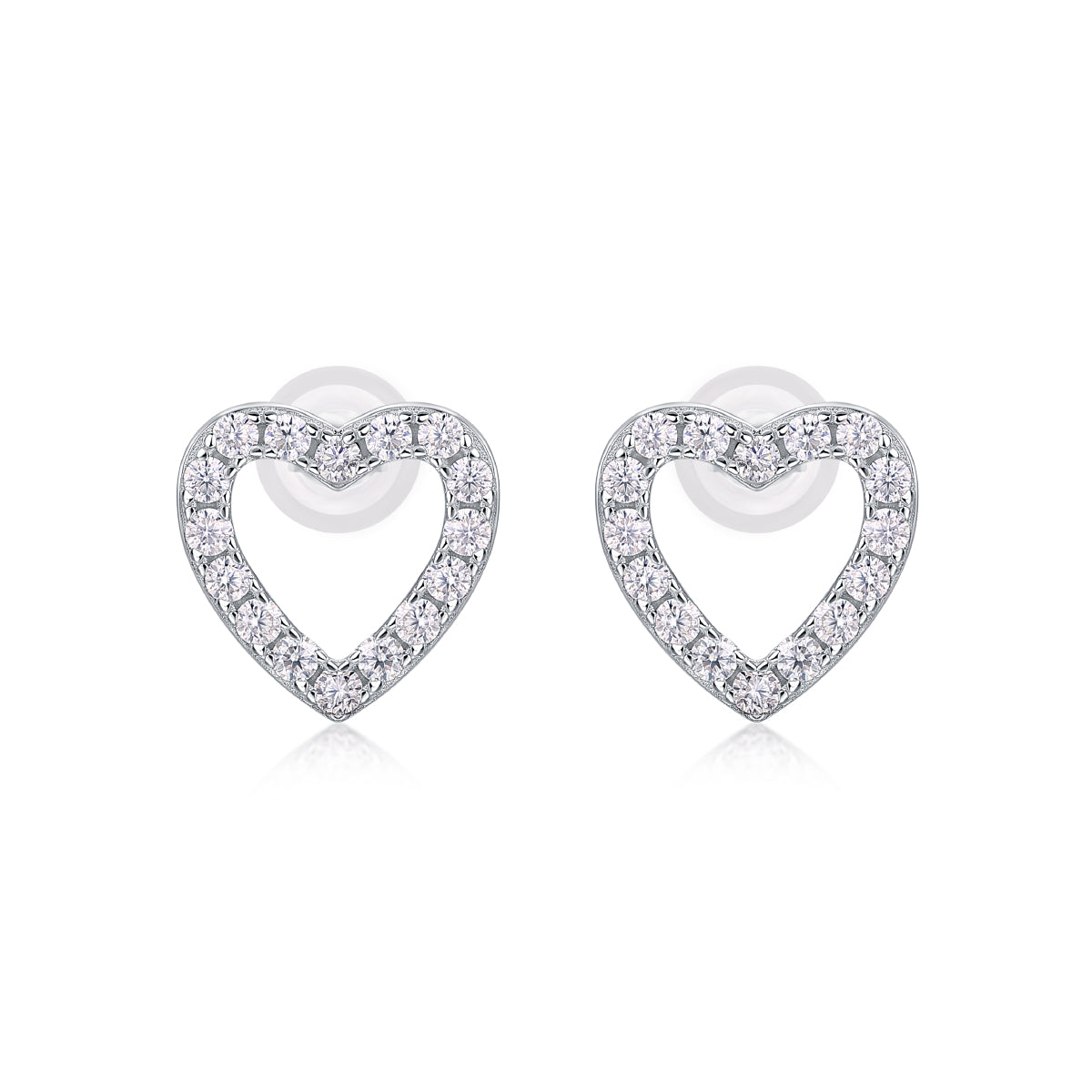 From The Heart - Premium Moissanite Luxury  Silver Stud Earrings S925 Silver Plated Platinum