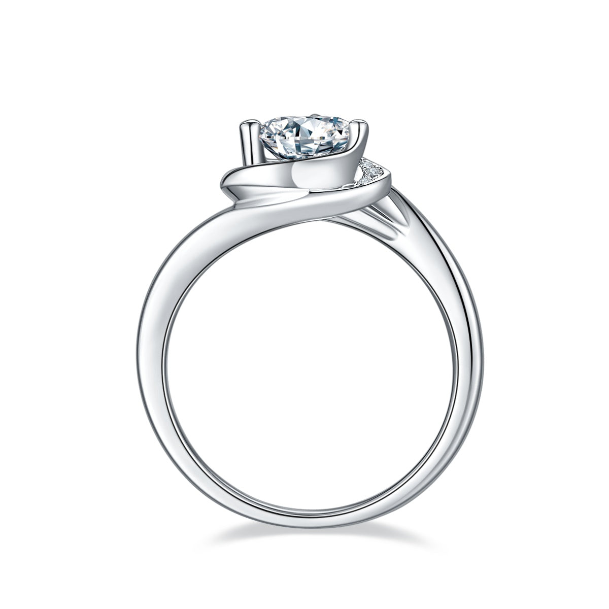 1-carat Luxury Silver Ring Set With Top-quality Moissanite D Color VVS , S925 Silver Plated Platinum