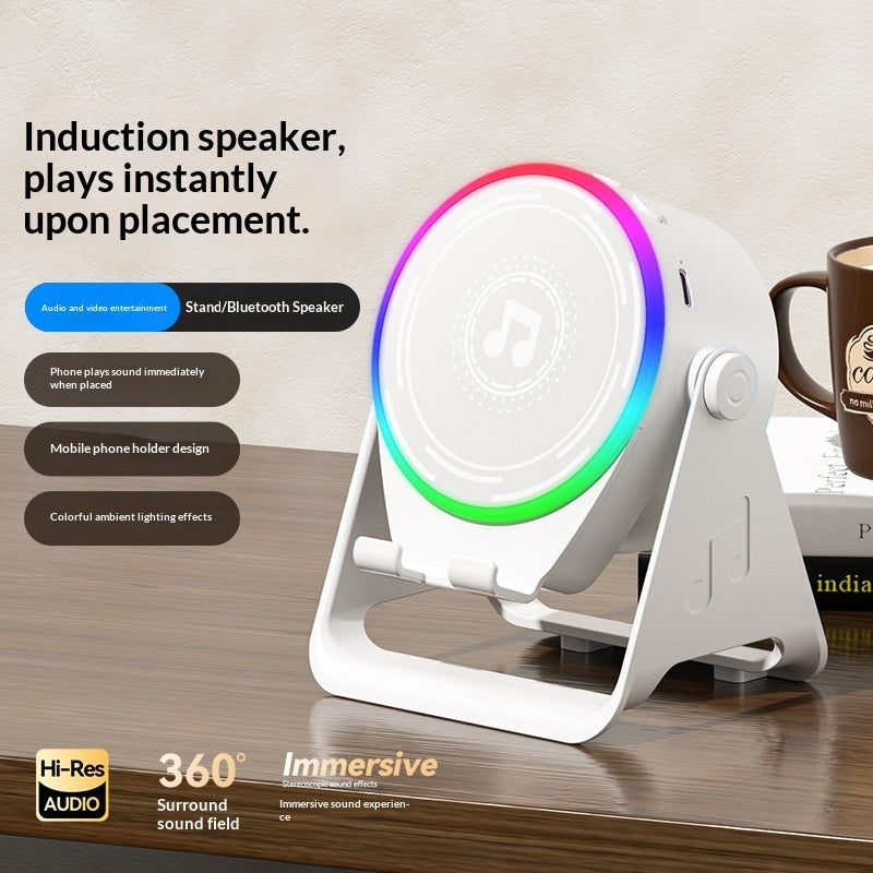 Wireless Smartphone Holder With Bluetooth-sensing Speaker