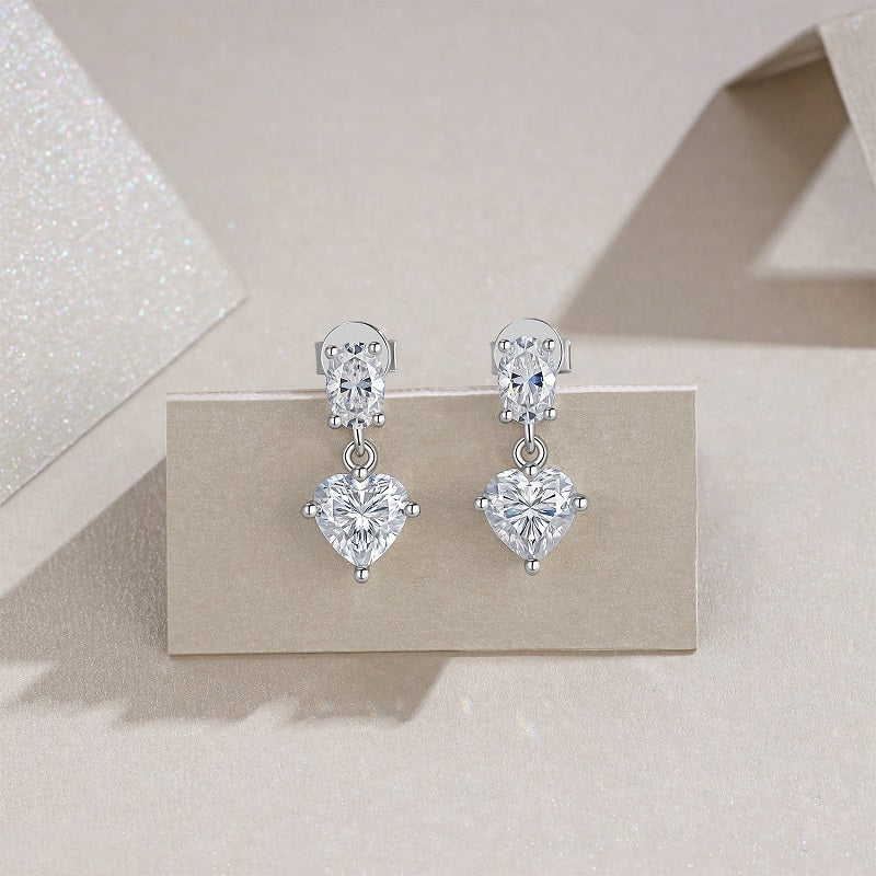 Top-quality Moissanite Luxury Silver Stud Earrings S925 Silver Plated Platinum