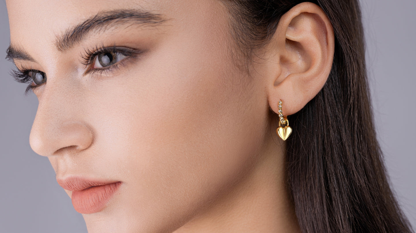 Rotating Love - Top-quality Moissanite Luxury Silver Stud Earrings S925 Silver Electroplated Gold