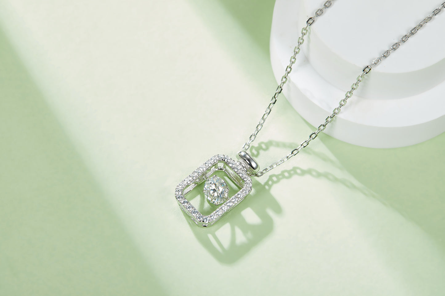 Luxury Silver Necklace Set With Top-quality Moissanite D Color VVS ,S925 Silver Electroplated With Platinum