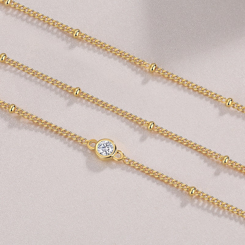 Set With Top-quality Moissanite, Luxury Silver Bracelet S925 Silver Electroplated With Platinum