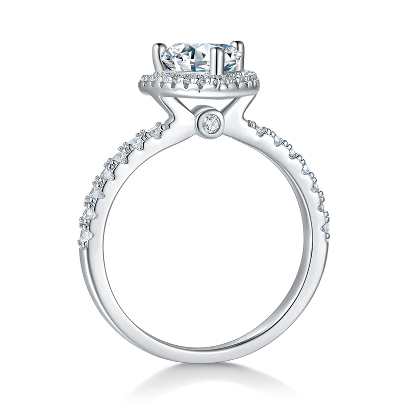 Luxury Silver Ring S925 Triangular Moissanite Set With Top-quality Moissanite D Color VVS , Silver Electroplated With Platinum