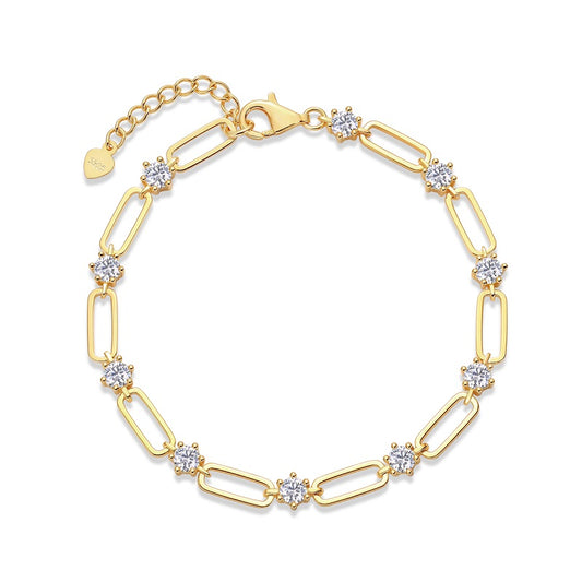 Luxury S925 Silver-plated Gold Set With Top-quality Moissanite D color VVS1 Bracelet
