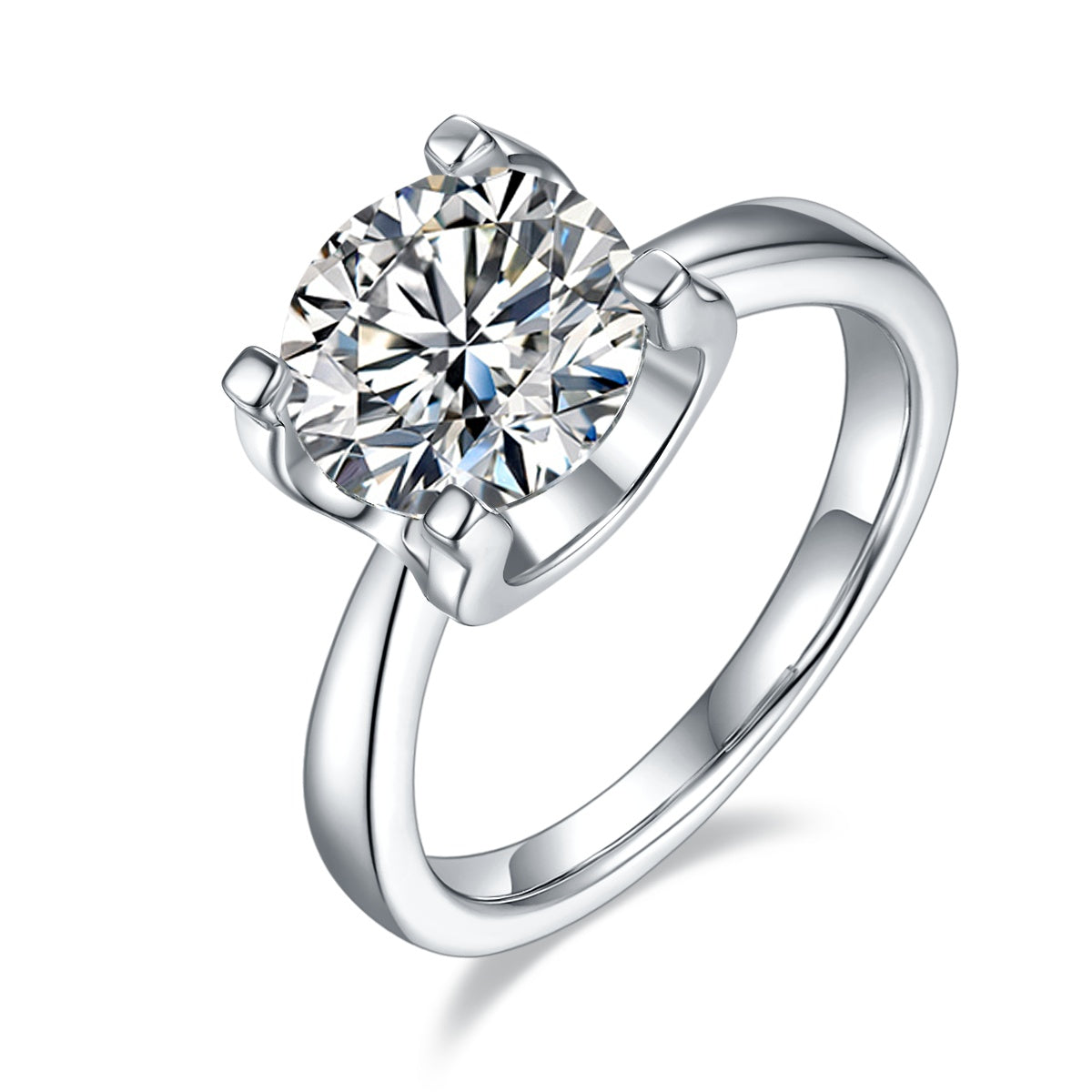 3-carat Luxury Silver Ring Set With Top-quality Moissanite D Color VVS, S925 Silver Plated With Platinum