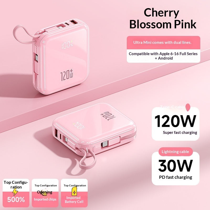 120W Super Fast Charging 20000mAh High-Capacity Mini Power Bank