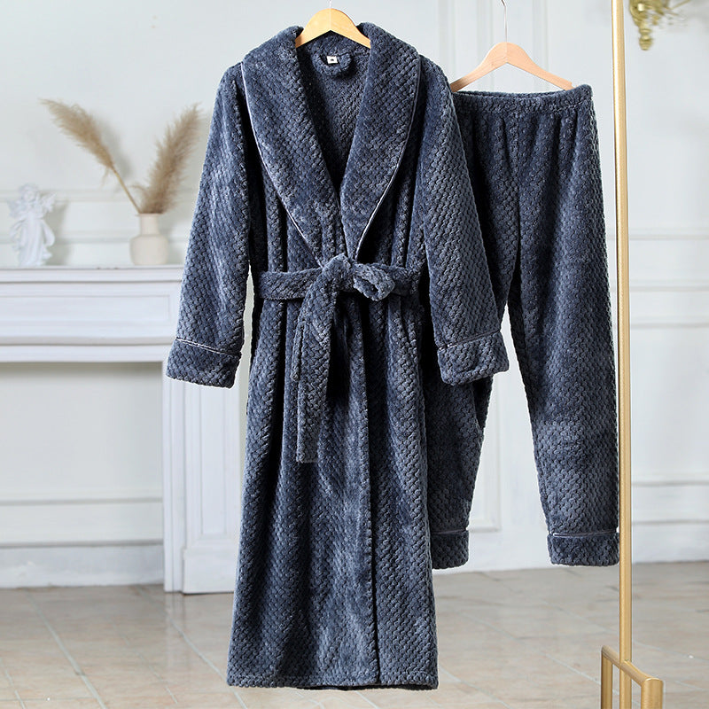 Luxurious Thermal Fleece Robe & Pajama Set
