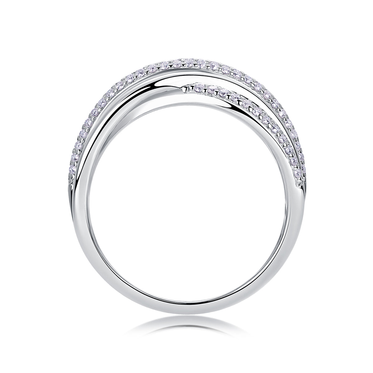 Brilliant Interweaving - Moissanite Ring – S925 Sterling Silver, Platinum-Plated