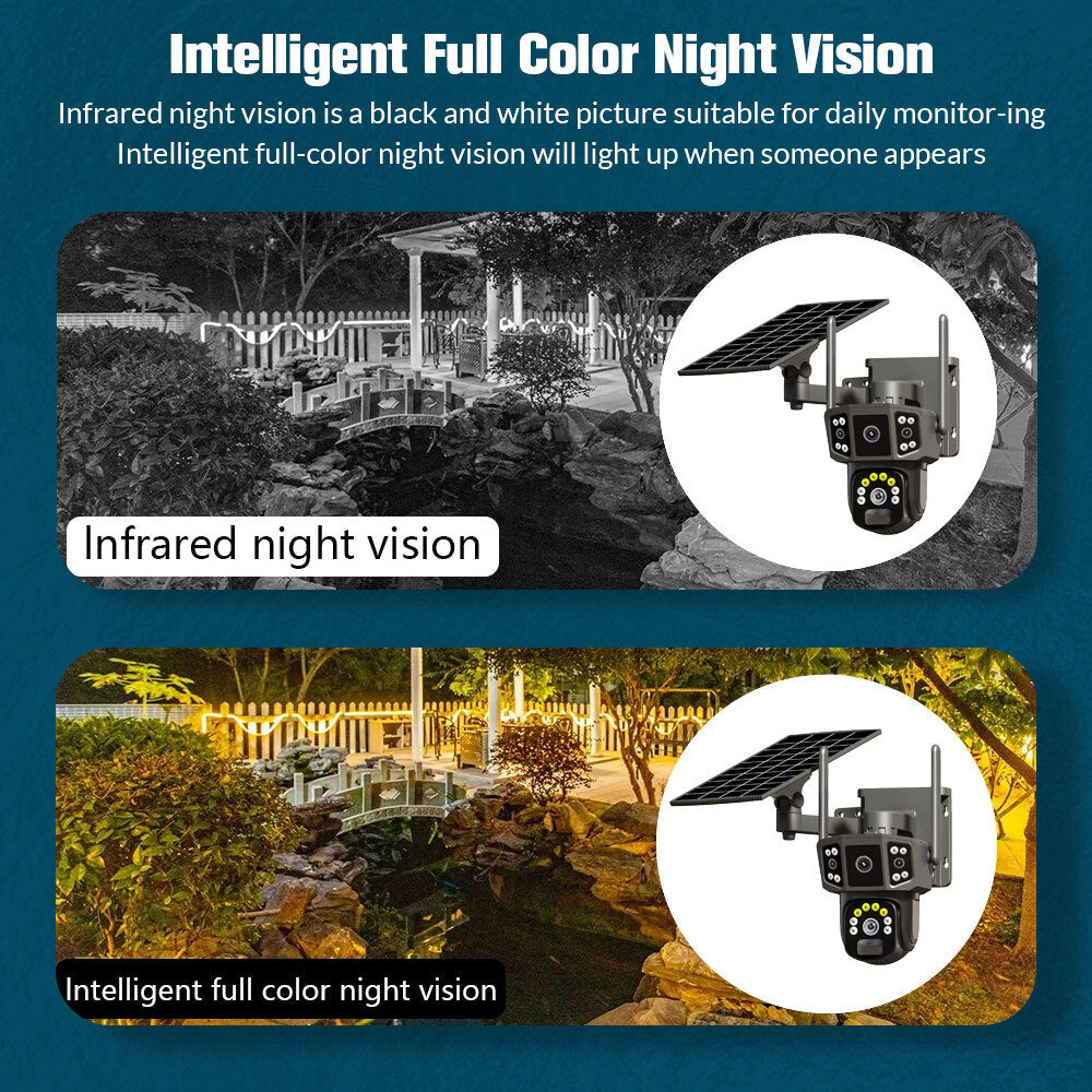 Outdoor Solar Security Camera Wifi Solar Battery CCTV Surveillance Wireless