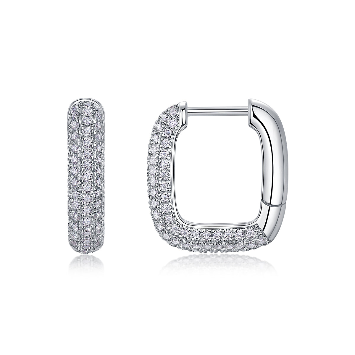 Top-quality Moissanite Luxury Silver Stud Earrings S925 Silver Plated Platinum