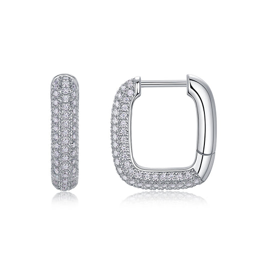 Top-quality Moissanite Luxury Silver Stud Earrings S925 Silver Plated Platinum