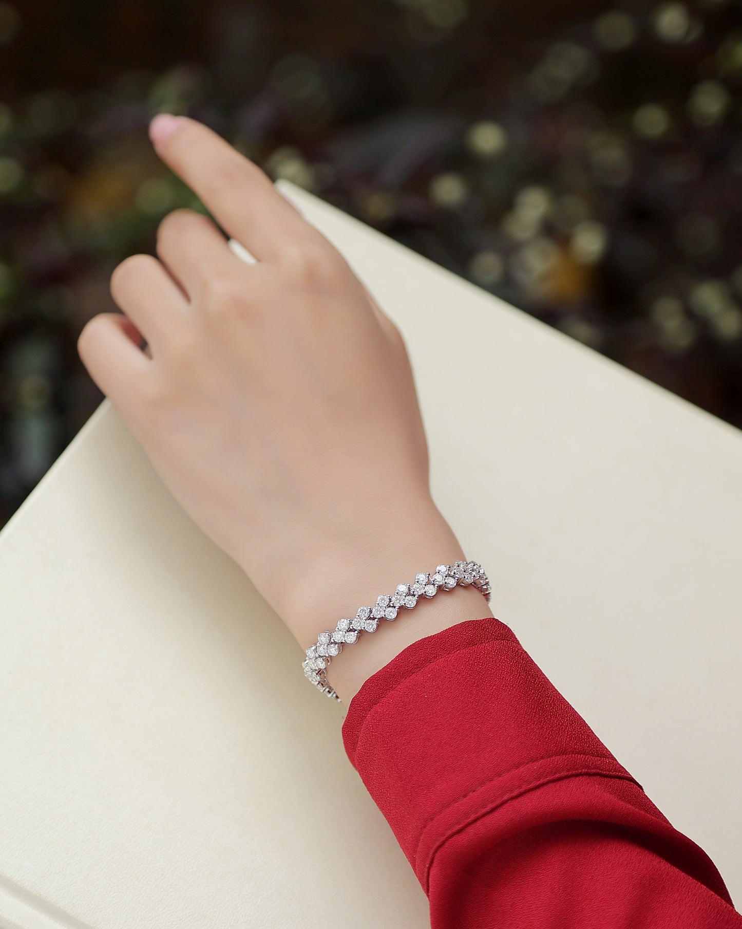 Canon - A Fashionable And Light Luxury Jewelry Silver Bracelet And Bracelet Set With Top-quality Moissanite, S925 Silver-plated Platinum