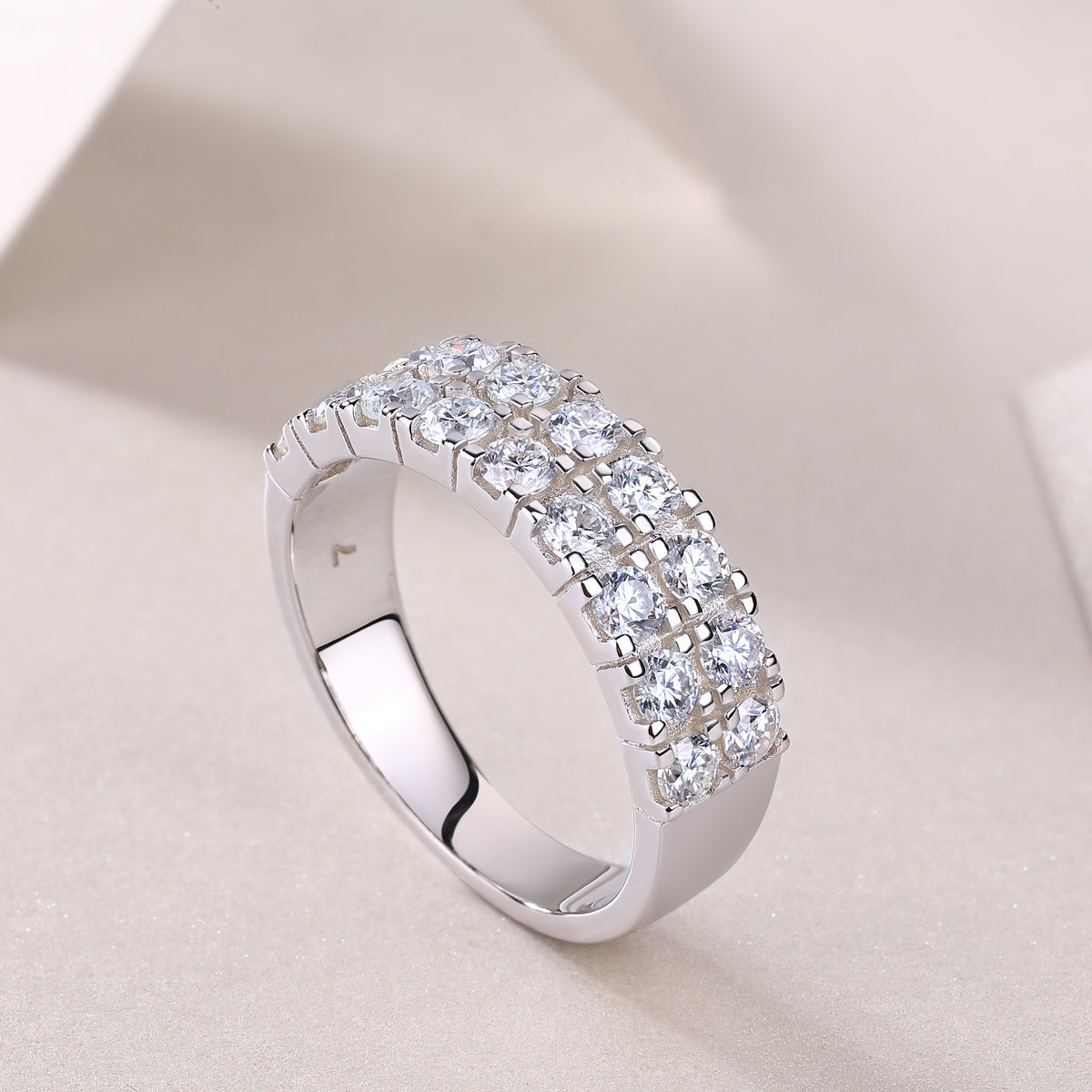 Starry Sky - Luxury Silver Ring Set With Top-quality Moissanite S925 Silver And Platinum-plated