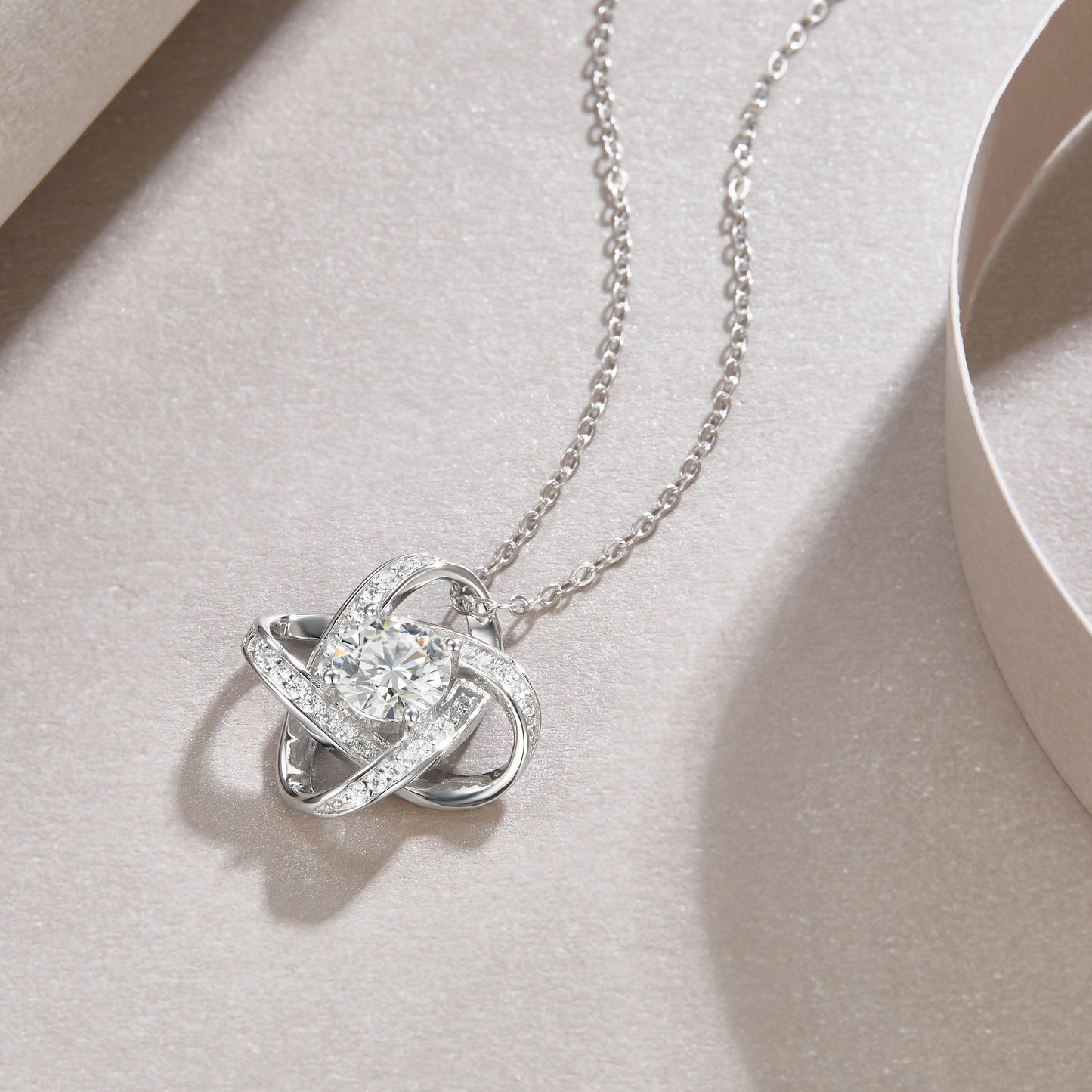 Luxury S925 Silver Windmill Necklace - Platinum-Plated Set With Top-quality Moissanite D Color VVS1,  'Eternal Love' Design
