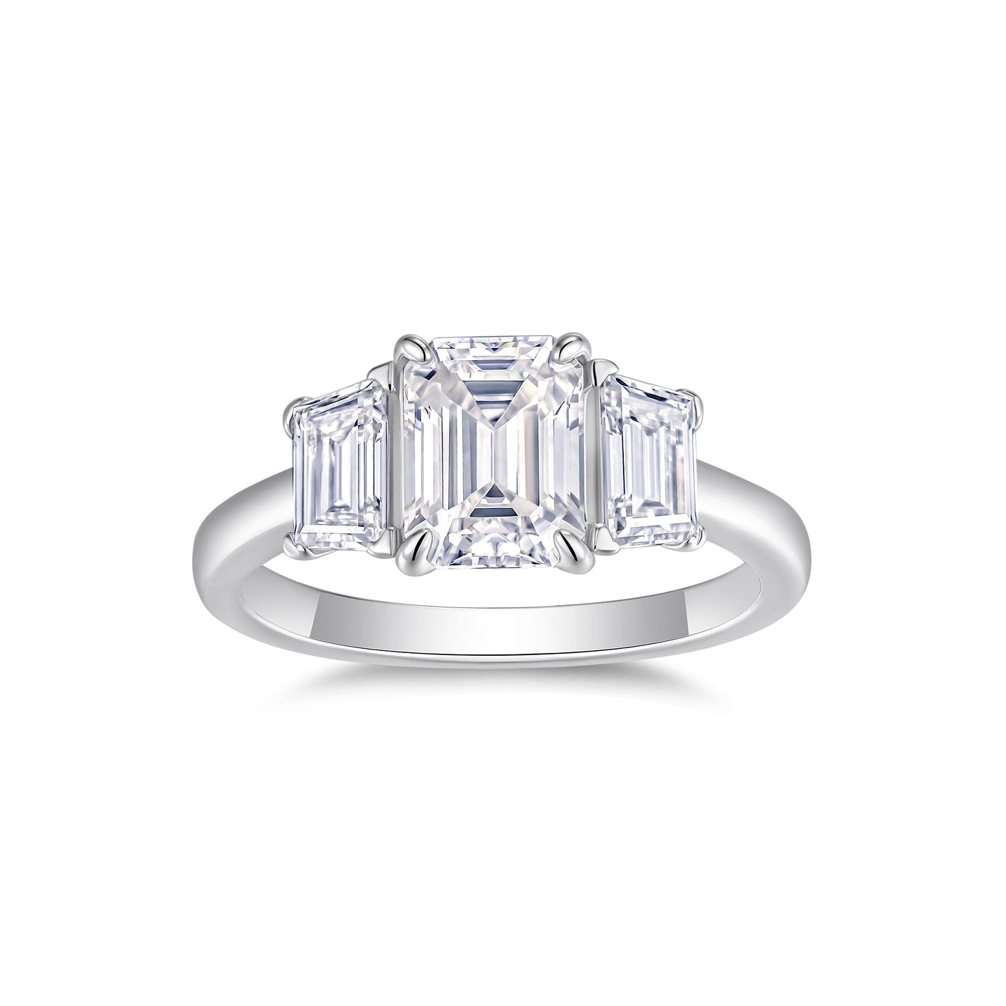 Luxury Silver Ring S925 Silver Electroplated With Platinum, Set With Top-quality Moissanite D Color VVS