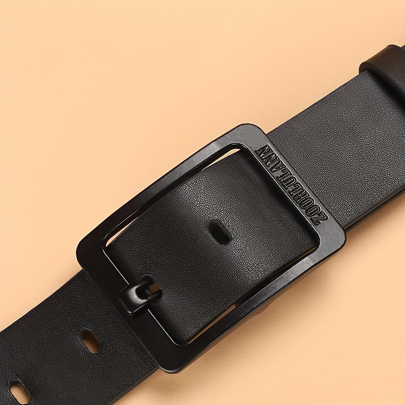 Men’s Leather Belt with Stainless Steel Buckle – Classic Casual & Business Style