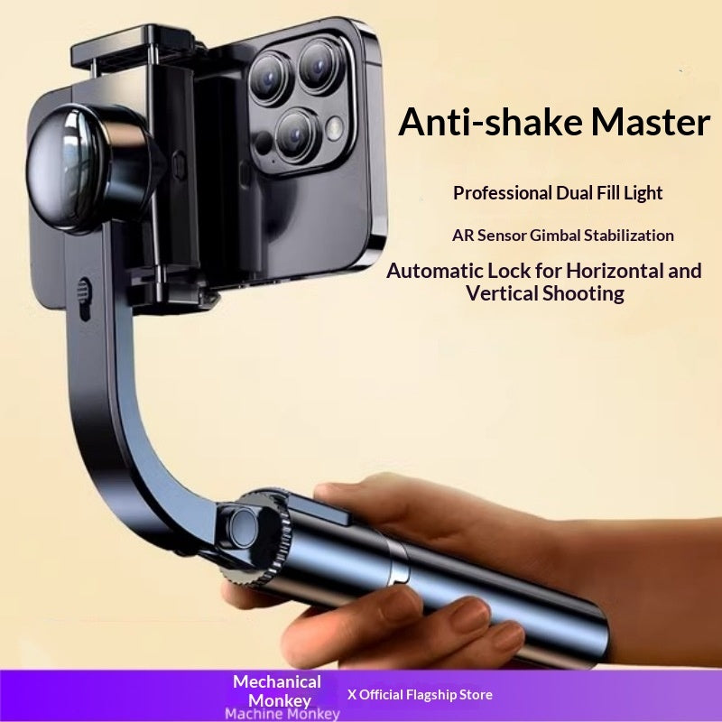 Mechanical Single-Axis Handheld Gimbal Stabilizer with Dual Fill Lights