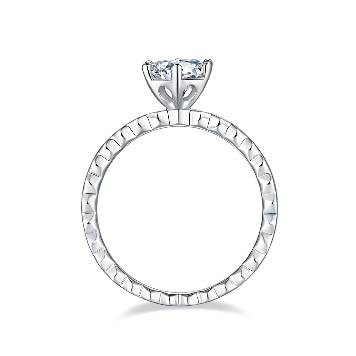 1-carat Luxury Luxury Silver Ring Set With Top-quality Moissanite D Color VVS  , S925 Silver Plated Platinum
