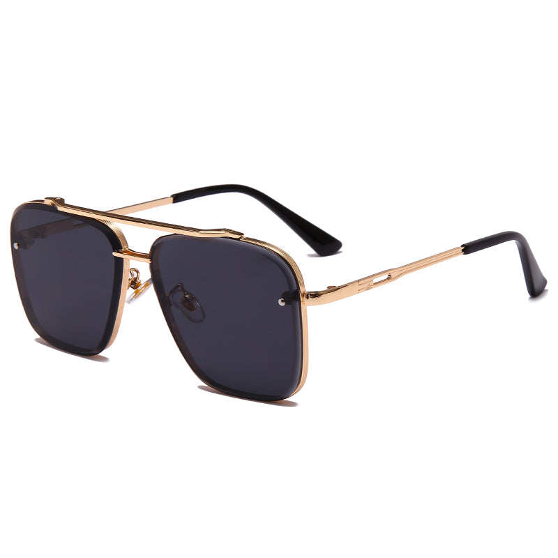 Vintage Metal Square Aviator Sunglasses for Men & Women