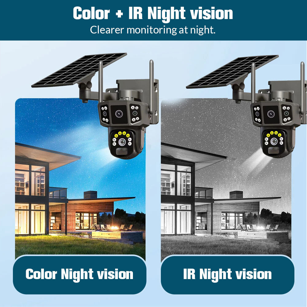 Outdoor Solar Security Camera Wifi Solar Battery CCTV Surveillance Wireless